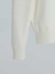 GRDR Autumn/Winter New High Collar Soft Pullover Sweater, Casual Knit Warm Top - White - View 7