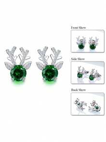 1 pereche cercei eleganți cu zirconiu cubic pentru femei, pentru cadouri de Crăciun, bijuterii de petrecere