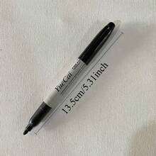 Marcadores Permanentes Pretos - Ponta Grossa, Tinta de Secagem Rápida Sem Sangramento, Linha Larga - Para Arte, Escritório e Materiais Escolares