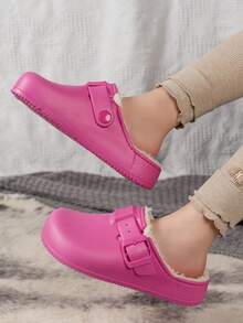 Waterproof Slippers For Toddler Teen And Teen, Fur Lined Wooden Clogs, Winter Gardening Shoes For Crawling Teen, Warm Indoor/Outdoor Teen Mules, Boston Wooden Clogs