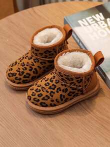 1 Pair New Kids Snow Boots, Boys & Girls Thermal Lined Thick Warm Waterproof, Suitable For School, Outdoor, Birthday Party And More - Brown - View 5