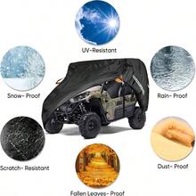 UTV - Funda resistente para guardabosques impermeable de 4 a 6 plazas lado a lado, 4 puertas para todo tipo de clima con tira reflectante compatible con RZR General Can - Am SxS - L: 154" de largo x 67" de ancho x 76" de alto (Asientos de doble ) - Ver 7