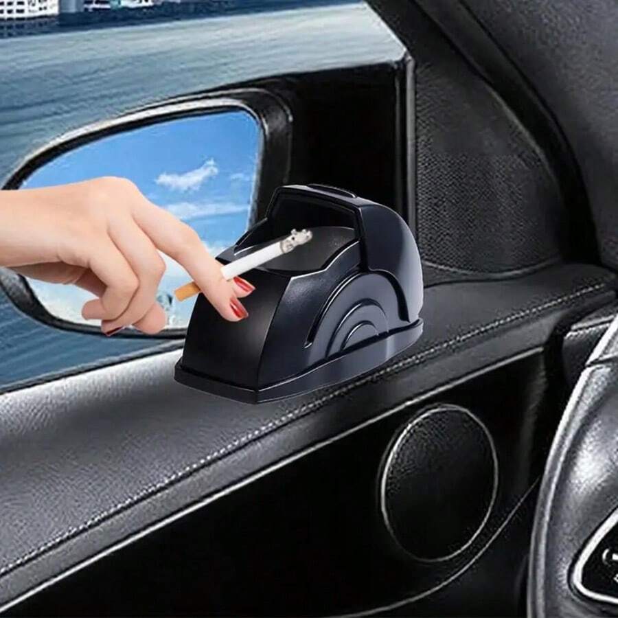 Car Ashtray Car Door Ashtray Windproof And Fly Ash-Proof Metal Inner Container Ashtray Creative Dual-Purpose Home And Car - one-size - View 1