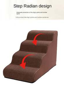 1 件米色宠物楼梯，底部防滑，柔软，可拆卸和清洗，适合受伤或年老的狗，以及患有关节痛的宠物