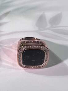 502# Anillo inteligente electrónico unisex con pantalla OLED, recordatorio de vibración multicanal, función de fecha, hora y alarma para la oración islámica - Multicolor - Ver 7