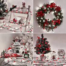 1 Pack 20/100/200 Solar Powered LED String Lights, Auto On/Off - IP54 High Quality Outdoor/Indoor Christmas Lights, 8 Lighting Modes (Flashing/Steady/Flowing/Party), Solar Panel Charging, Red & Green Fairy Lights, Suitable For Christmas Tree, Garden, Patio, Party Decor - Energy Efficient Solar String Lights, Solar Christmas Lights, Garden Lighting, Decorative Lighting, Holiday Decor, Holiday Lighting, Waterproof Lights, Home Decor, Garden (Warm, Colorful, White, Red, Green)