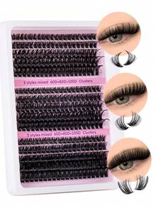 300/280/240/200PCS Individual Lash Clusters Large Capacity 30D/40D/60D/80D/100D D Curl 8-16mm DIY Lash Clusters Natural Look&Extra Thick&Wispy&Ultra Soft&Super Light Reusable Individual Segmented False Eyelashes Eyelash Extension Kit Suitable For Travel, Daily Wear For Beginners, Weddings, Dates, Parties, Festivals, Very Suitable For Christmas/Halloween/Gift Eyelash Bundles