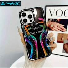 Funda 3 en 1 con doble cara y diseño incrustado, compatible con las series 16 Pro, 16, 15 Pro, 14, 14 Plus/14 Pro, 13, 13 Pro, 12 Pro y 11 Pro. Resistente a golpes y manchas, suave, ideal para hombres y mujeres, con decoración. - Rosa - Ver 4