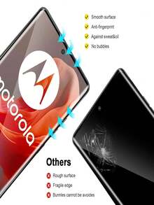 2 件 9H 硬度弧形钢化玻璃屏幕保护膜，适用于 Moto Edge 50 Fusion/40 Neo 5G/Edge50 Ultra/50 Pro - 防刮、防撞、全覆盖、光滑表面、屏幕保护膜、智能手机安全、时尚设计、防刮保护套、无缝贴合、耐用保护、手机安全保护套、设备保护 - 2 件 - 查看 5