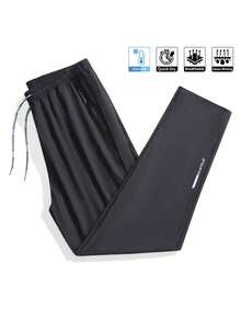 Herren einfarbige Lässig Jogginghose mit Taschen, Gummibund, Reißverschlussdetails, Kordelzug Taille, weiches & bequemes Material, leichte Fitness- & Laufhose, vielseitige Outdoor-Hose, perfekt für Outdoor-Sport, Gym-Workouts und den Alltag