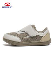 HOBIBEAR 1 pereche de pantofi sport pentru copii, pantofi desculți pentru băieți și fete, pentru mersul pe jos confortabil în aer liber, concepuți cu cârlig și buclă ușor de curățat pentru copiii care își murdăresc ușor pantofii - Gri - Vizualizare 4