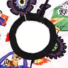 Delantal de corte de pelo de alta gama antiadherente con diseño de dinosaurio gigante de dibujos animados para el hogar - Rojo - Ver 4