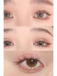 120 件焦糖棕色无茎向日葵无胶假睫毛，透明自然分段自粘 C 型卷睫毛 - C - 查看 3