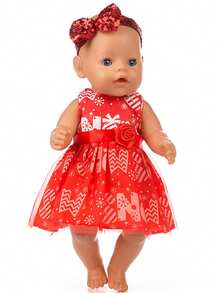 Ubranka dla lalek o długości 16 cali na Boże Narodzenie, dostępne w kolorze czerwonym, żółtym i zielonym, akcesoria do samodzielnego ubierania lalek (lalka nie jest dołączona) - Wielokolorowe - Zobacz 3