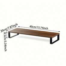 1pc Wooden Monitor Stand With Storage, Laptop Computer Monitor Riser Desk Organizer, Suitable For Home And Office Desktop, Laptop Stand, Office Supplies - 彩色 - 查看 9