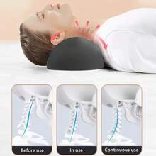 1 pieza Almohada de apoyo de cuello de unicolor simple, almohada cervical para dormir para adultos, almohada de masaje de la columna vertebral, almohada de cuello, almohada fisiológica contorneada