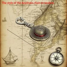 1 件 2025 新款动漫海贼王金属草帽钥匙扣吊坠饰品 - 节日礼物、生日礼物、派对礼物、完美礼物