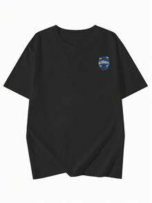 ¡Nueva camiseta 2025! Camiseta estampada de manga corta, cómoda y versátil. Puede usarse sola o como prenda interior. Con diseño de cuello redondo holgado, perfecta para la oficina, la escuela, salidas de fin de semana o viajes. Fácil de combinar en el día a día, ofrece una sensación fresca y ligera. Diseño unisex, ideal también para llevar en pareja. - Negro - Ver 5