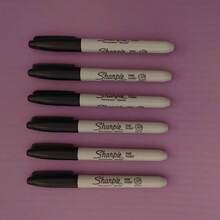 1/2/3/6/12支装 Sharpie 细头黑色永久性记号笔 - 速干、防褪色，适用于木材、塑料、金属、纸张 - 艺术家绘画、办公书写，多种颜色可选，学校用品，海报涂色，学生好礼，返校季必备，笔，Sharpie 细头记号笔，教师用品，织物永久性记号笔，黑色永久性记号笔，记号笔 - 套裝 - 查看 10