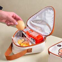 1 件可爱水豚图案迷你保温午餐袋、便携式隔热野餐袋、防水防尘食品容器储物袋、便当盒袋、可重复使用的冷藏袋、多功能手提包，适合学生和成人在家、学校、办公室、露营、野餐、旅行、返校使用