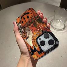 Esta funda de teléfono de TPU con temática de Halloween presenta una lente negra lisa con esqueletos, calabazas, gatos y fantasmas.Es elegante y de moda, ofreciendo resistencia a la suciedad, a prueba de golpes y protección contra caídas.Es práctico y compatible con los modelos de  del 11 al 16, incluyendo las versiones Pro y Pro Max.Proporciona protección de alta calidad para tu teléfono y es un regalo perfecto para aniversarios, el Día de San Valentín o la temporada de regreso a clases para novios, novias, familiares, amigos y... - Negro - Ver 6