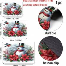 1 buc., Crăciun Fericit, Model Decorativ cu Temă de Flori și Om de Zăpadă, Covor Izolator pentru Mașină de Cafea, Covor Practic pentru Mașina de Spălat, Rafinat și Frumos Acasă, Ușor de Uscat și Șters. - Multicolor - Vizualizare 9