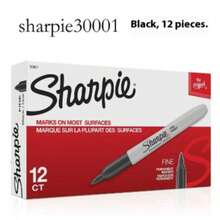 1/2/3/6/12支装 Sharpie 细头黑色永久性记号笔 - 速干、防褪色，适用于木材、塑料、金属、纸张 - 艺术家绘画、办公书写，多种颜色可选，学校用品，海报涂色，学生好礼，返校季必备，笔，Sharpie 细头记号笔，教师用品，织物永久性记号笔，黑色永久性记号笔，记号笔 - 套裝 - 查看 9