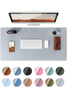 Leather Desk Pad, Office Desk Mat, Large Mouse Pad, Writing Board, Office Desk Blotter, Black, White, Purple, Pink, Gray, Green, Blue Non-Slip PU Leather Imprint, Laptop Pad, Waterproof Writing Mat For Office And Home Gaming Mouse Pad Desk Accessories Office Supplies Office Desk Accessories Mousepad Mouse Pad For Desk - Multicolor - View 64