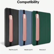 Estuche compatible con Apple Pencil (1.ª y 2.ª generación) Funda de lápiz Funda de lápiz Accesorios de cuero PU Banda elástica para todas las tabletas, incluido el iPad Pro 12.9 11 pulgadas Air 4.ª generación - Rosa - Multicolor - Ver 8