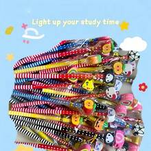 15/30 piezas + 1 sacapuntas, color aleatorio, lápices de madera HB con borradores - Diseño creativo con forma de animales coloridos, borradores reemplazables, material de madera natural adecuado para la escuela, la oficina y los suministros de arte, lápices lindos, papelería escolar, diseño interesante, suministros duraderos