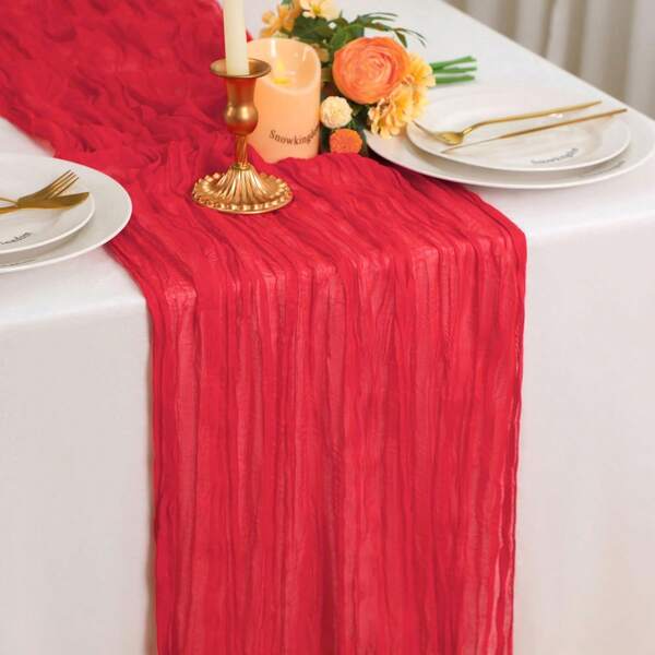 1pc/5pcs 90*180cm Solid Color Table Runner, Minimalist Polyester Table Liner Decoration, For Dining Table