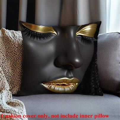 1 Elegant Black And White Geometric Pattern Pillowcase, 17.7x17.7inch, Hypoallergenic Polyester Fabric, Zipper Closure- Machine Washable, Home, Bedroom, Living Room, Sofa, Chair(No Filling) Decorative Pillowcase | Geometric Pattern | Texture