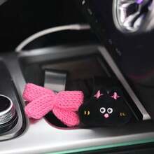 2pcs - Cute Rabbit + Bow Seat Hook, Hidden Rear Seat Storage Hook, Adorable Fresh Design, Multifunctional Car Accessories For Organizing Bags, Water Bottles, Etc., Durable Car Seat Hook