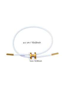 1 Stück H-förmige Schnallen Hartschnur Armband, einfach & modisch verstellbar für Frauen Alltags-Tragen als Geschenk, verstellbares Edelstahl Drahtseil Armband, 3D hartgoldplattierte Edelstahl Armbänder, Armbänder für Frauen, Ketten für Männer, 67 Hamilton Metall Armreifen für Frauen - 1 Stück geflochtenes Armband - Übersicht 8