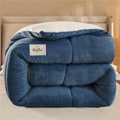 Luxury Thick Winter Down Comforter - Ultra Soft & Microfiber Filled, Solid Color Quilted Duvet, All Season, Machine Washable - Ideal For Bedroom, Hotel And Guest Room (Pillow Sham Not Included)