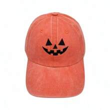 1 Embroidered Baseball Cap Suitable For Both Men And Women, Halloween Pumpkin Face Hat, Halloween Costume Hat, Quirky Retro Dad Hat, Suitable For Giving People Halloween Gifts