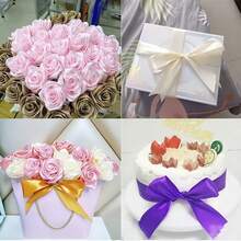 25 Yards Ribbon Floral Bouquet Decor Ribbon 4CM Gift Wrapping Ribbon Satin Ribbon Silk Ribbon Christmas Packaging Bow
