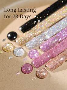 XEIJAYI 6Colors 15ml Brilliant Stars Crushed Gel Nail Polish,UV LED Soaking Nail Gel, Semi-Permanent, DIY Salon Quality Nail Art Gel - Multicolor - View 6