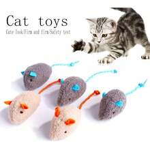 5-10pcs Rattle Cat Mouse Toy Imitation Fur Cat Mouse Toy Interactive Cat Game Toy Indoor Cat Toy