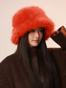 Chapéu de balde feminino fofo, leve, respirável, casual, simples, versátil, outono/inverno, quente para áreas externas, unissex, adequado para uso diário - cor sólida - Ver 12