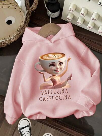 1pc Tween Girl Casual Printed Pullover Sweatshirt, Warm Thermal Lined, Long Sleeve, Autumn/Winter Student Youth Clothing - Fun And Colorful Sweatshirt To Inspire Imagination In Every Child