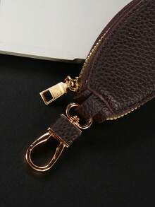 1pc Unisex Large Capacity Multi-Function PU Water-Resistant Key Holder Simple & Compact Key Organizer For Women Wallet Mini Wallet Purse Wallet Y2K Wallet Keychain Wallet - Coffee - View 6