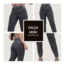 Women's High-Waisted Mom Jeans, Graphite Gray Premium - Graphite Gray - View 4