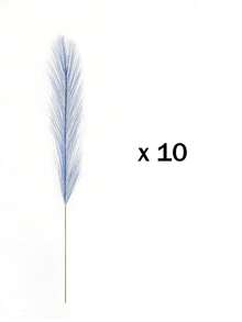 10支/20支装 - 人造香蒲芦苇波西米亚风装饰假蒲苇草高蓬松人造花，适合花瓶填充、农舍家居厨房波西米亚风装饰、房间装饰、婚礼派对装饰（蓝色）、情人节、毕业典礼、秋季装饰、秋季、人造植物