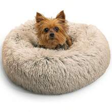 Best Friends By Sheri The Original Calming Donut Dog Bed – Washable Plush Pet Bed For Large Breeds Up To 100 Lbs, Shag Faux Fur, Taupe, Large (36" X 36") - Taupe Shag - View 10