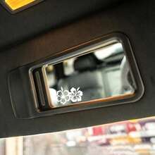 1 pieza - Pegatina de flor de hibisco para espejo retrovisor de coche, calcomanías para espejo retrovisor de coche, pequeñas calcomanías, pegatinas de vinilo para coche, múltiples colores, accesorios de decoración para coche - Unitalla - Ver 4