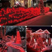 1 Pack 20/100/200 Solar Powered LED String Lights, Auto On/Off - IP54 High Quality Outdoor/Indoor Christmas Lights, 8 Lighting Modes (Flashing/Steady/Flowing/Party), Solar Panel Charging, Red & Green Fairy Lights, Suitable For Christmas Tree, Garden, Patio, Party Decor - Energy Efficient Solar String Lights, Solar Christmas Lights, Garden Lighting, Decorative Lighting, Holiday Decor, Holiday Lighting, Waterproof Lights, Home Decor, Garden (Warm, Colorful, White, Red, Green)