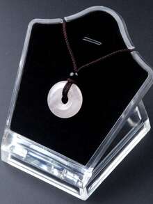 1 件/天然水晶玛瑙石和平吊坠项链，甜甜圈编织时尚吊坠项链，节日派对礼物 - 平安扣項鍊 - 查看 7