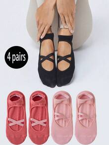 1/2/3/4/5/6 Đôi tất tập Pilates màu trơn cho nữ, đế silicon chống trượt, tất tập Yoga cho các môn thể thao trong nhà, chạy bộ, tập thể dục, nhảy dây, khiêu vũ, trang phục thường ngày, phù hợp với mọi mùa, quà tặng tuyệt vời cho mẹ, bạn gái, chị gái, giáo viên - Nhiều màu - Xem 30