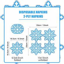 80/40/20 pezzi Tovaglioli monouso da 13 x 13 pollici con motivo a fiocco di neve, si aprono per mostrare quattro motivi ottagonali a fiocco di neve, adatti per la ristorazione quotidiana in occasioni festive, feste di Natale, matrimoni a tema invernale o natalizio, ristoranti occidentali, caffè, ecc.